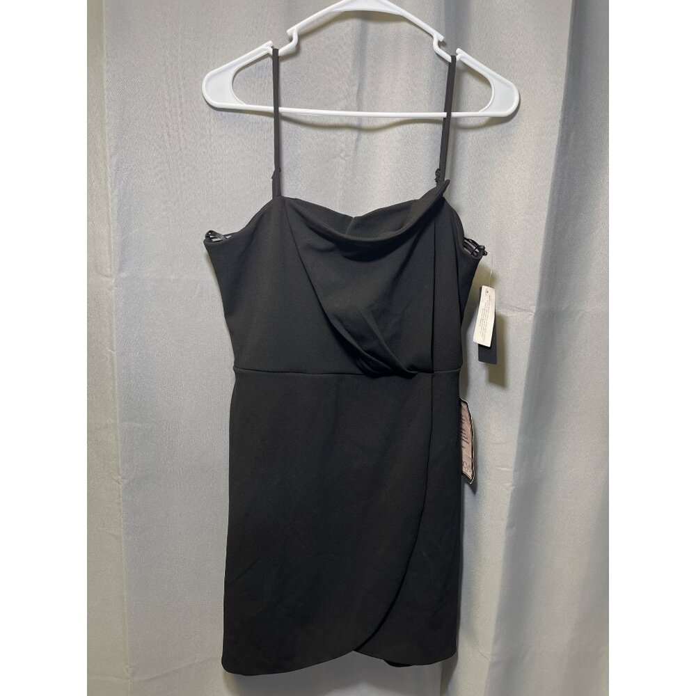 City Studio SKU 7611 Womens Black Midi Dress With Strappy Back Size 15